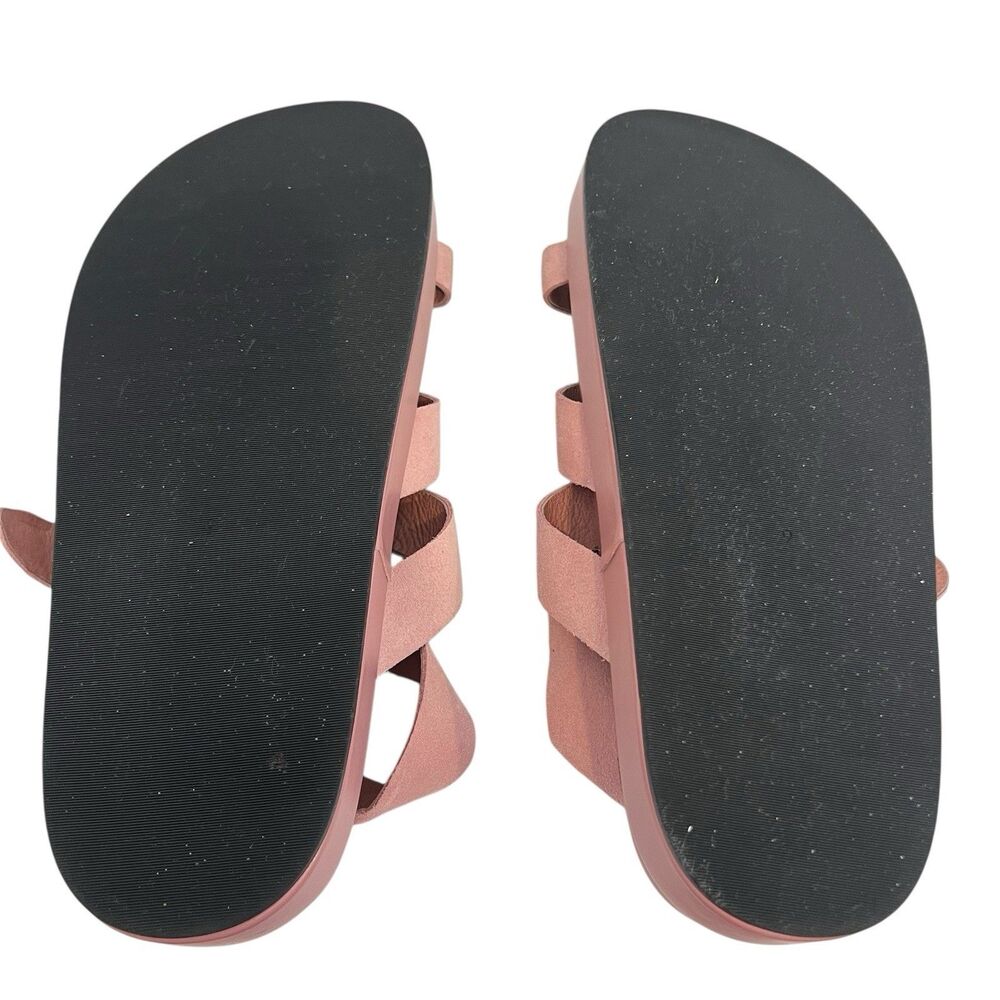 Jeffrey Campbell Size 9 Pink Getaway Footbed Suede Flatform Strappy Sandals - Picture 7 of 9